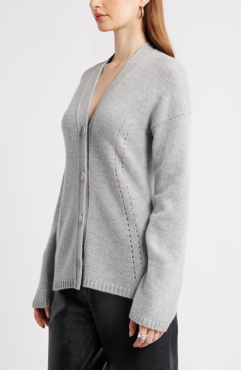 Nordstrom Wool & Cashmere Cardigan, Alternate, color, Grey Silk Heather