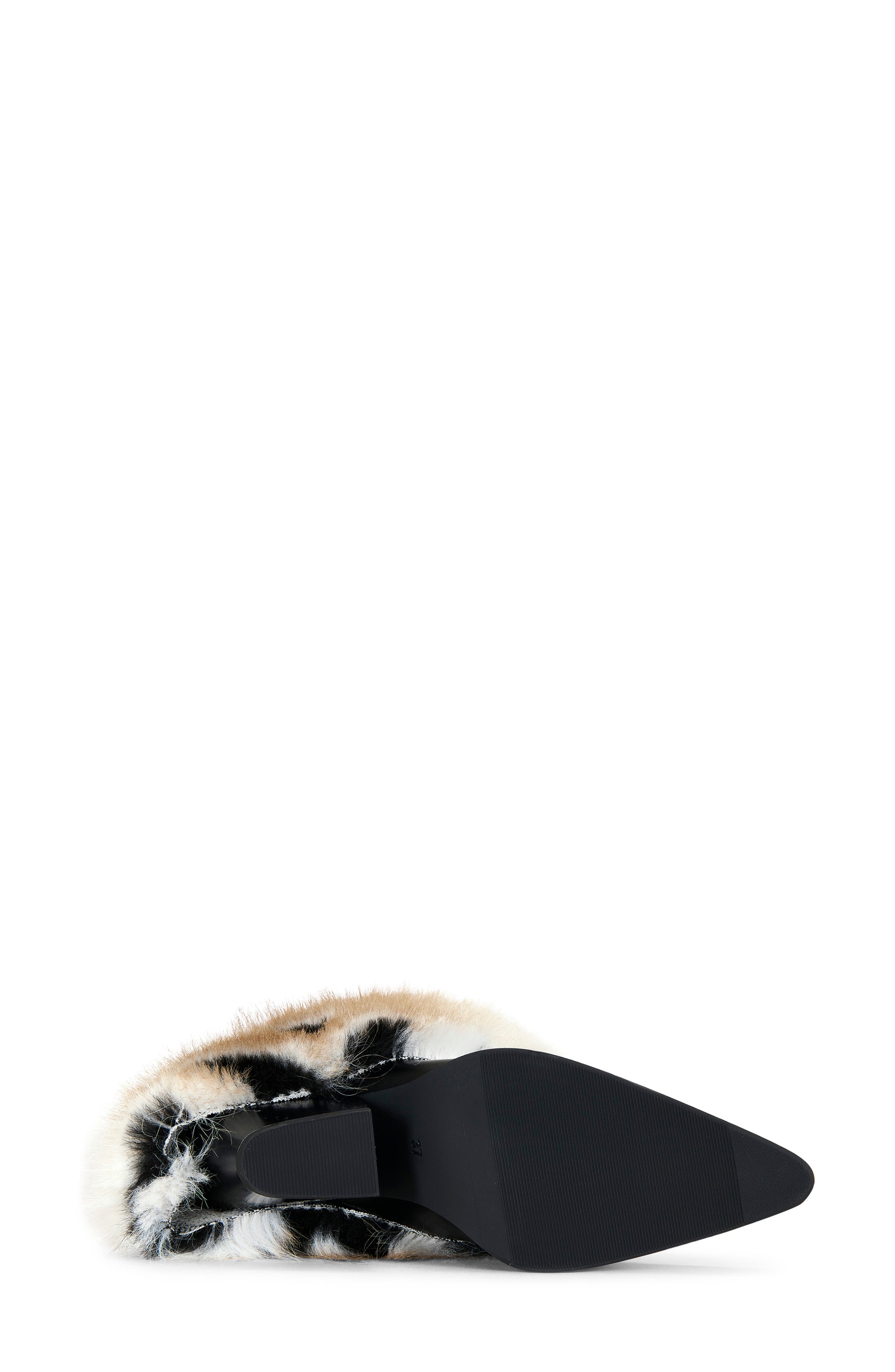 AZALEA WANG Jonette Faux Fur Bootie, Alternate, color, Black
