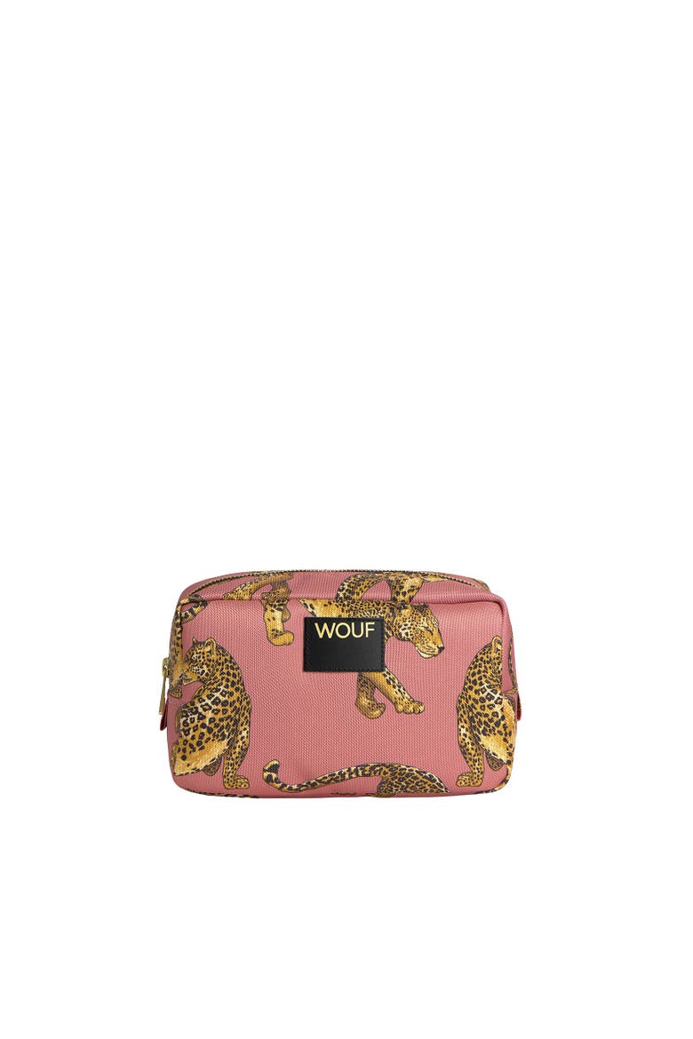 Blush Leopard Toiletry Bag, Main, color, Blush