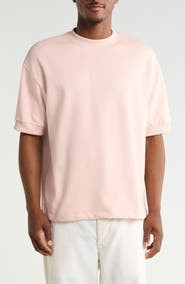 DENIM AND FLOWER Textured Microstripe Cotton Blend T-Shirt