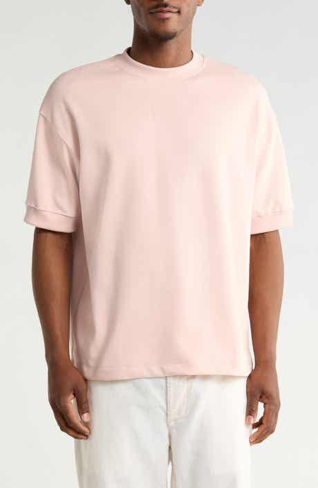 DENIM AND FLOWER Textured Microstripe Cotton Blend T-Shirt
