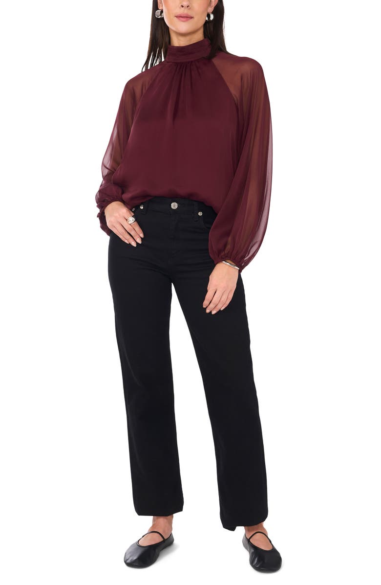 1.STATE Sheer Balloon Sleeve Chiffon Top, Alternate, color, 