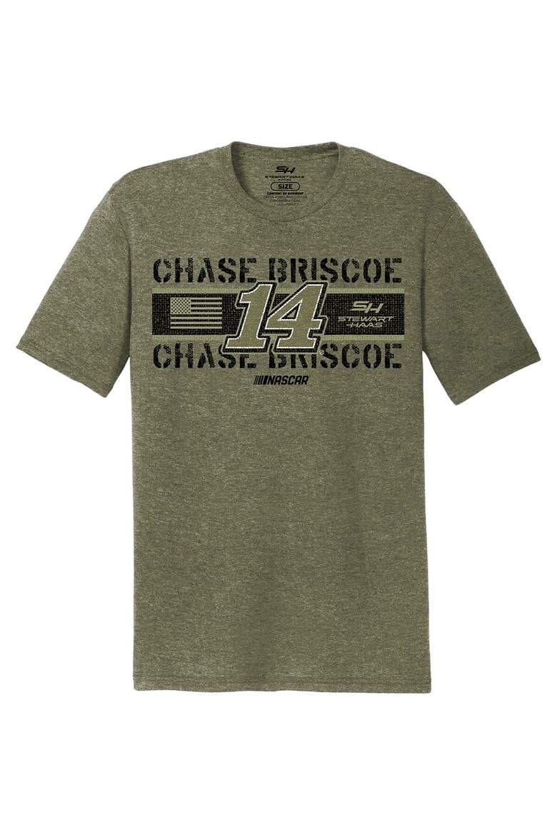 Men's Stewart-Haas Racing Team Collection  Green Chase Briscoe Flag Tri-Blend T-Shirt, Alternate, color, Green