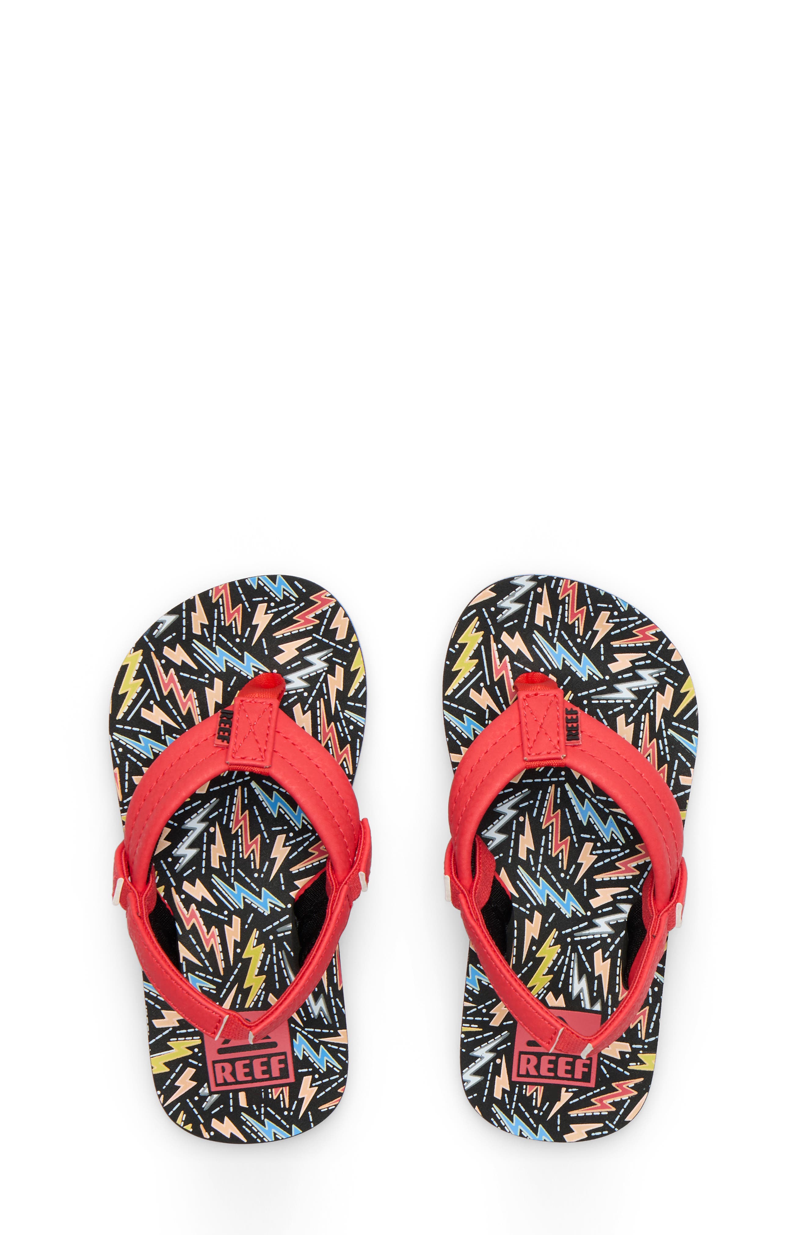 Reef Kids' Little Ahi Flip Flop, Alternate, color, Multi Bolts
