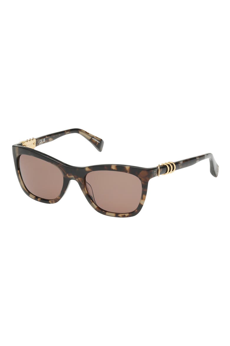 53mm Square Sunglasses, Alternate, color, TAN CRYSTAL TORT / SMOKE BROWN