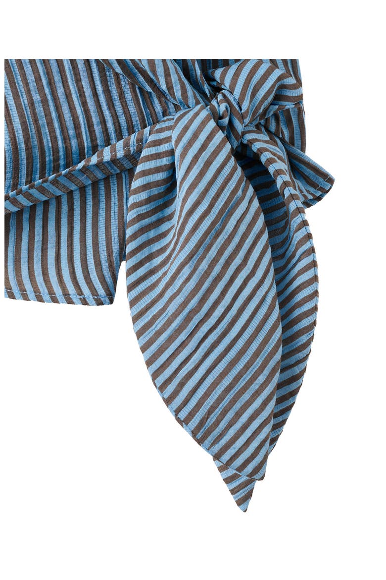 Striped Halter Top with Fixed Knot, Alternate, color, BLUE