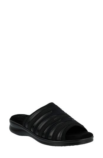 Flexus by Spring Step Swift Slide Sandal in Black at Nordstrom Rack, Size 38