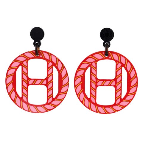H Equipe Nautique Earrings Metal and Lacquered Horn