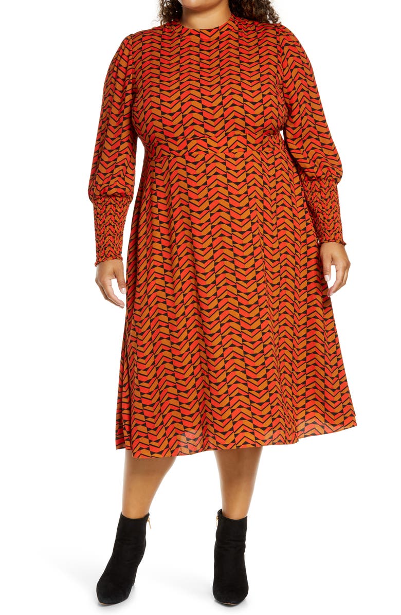 Halogen<sup>®</sup> Tie Back Long Sleeve Dress, Main, color,