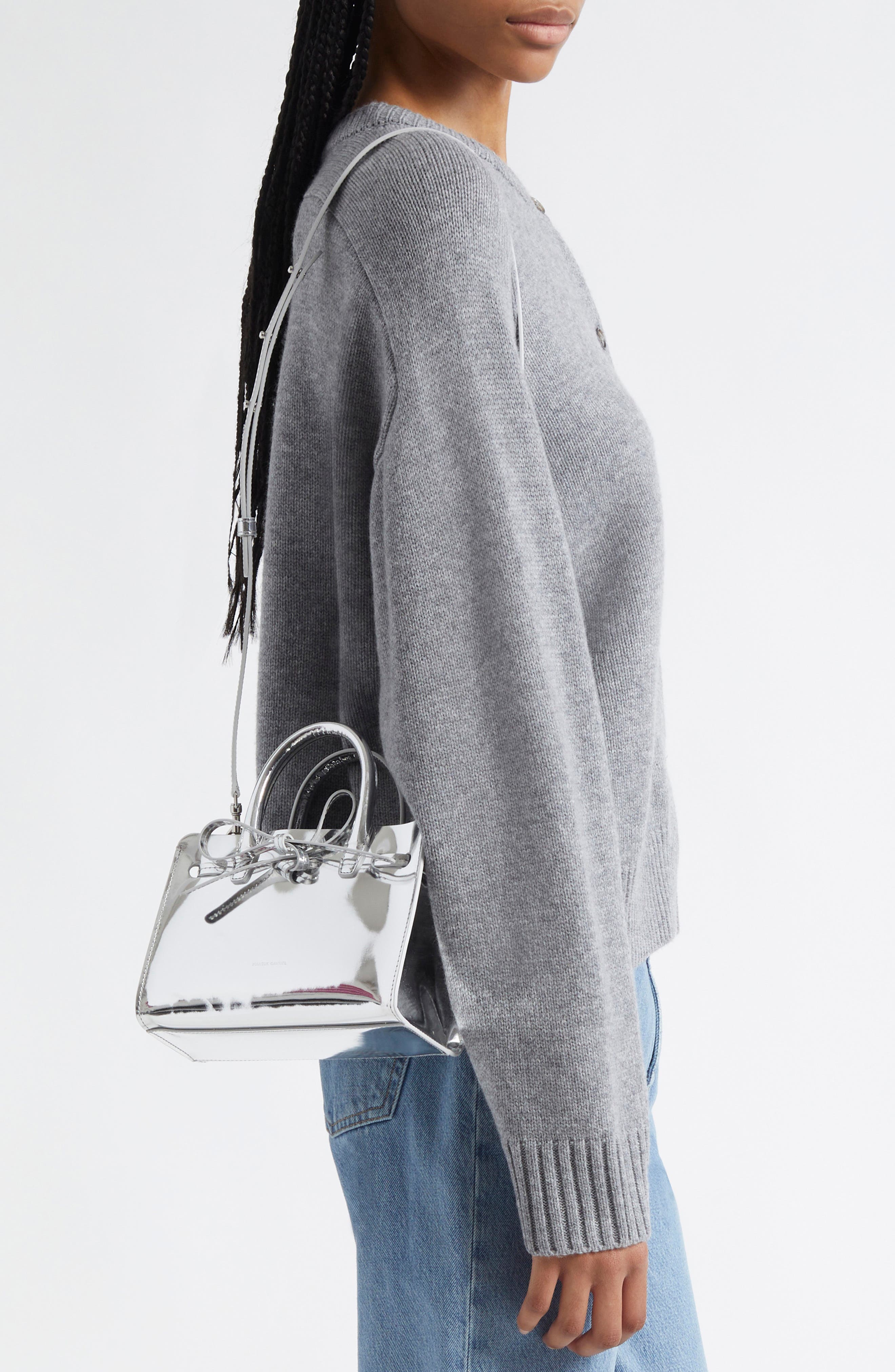 Mansur Gavriel Mini Sun Metallic Leather Tote, Alternate, color, 