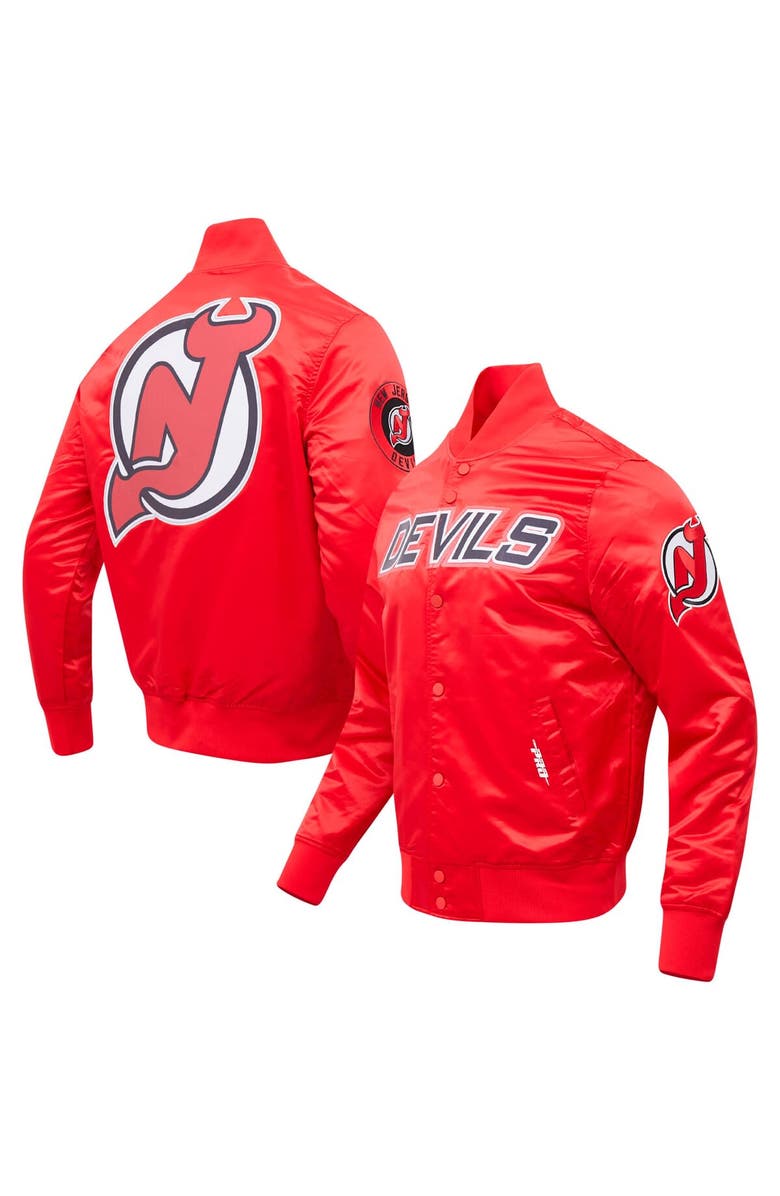 PRO STANDARD Men's Pro Standard Red New Jersey Devils Classic Satin Full-Snap Jacket, Alternate, color,