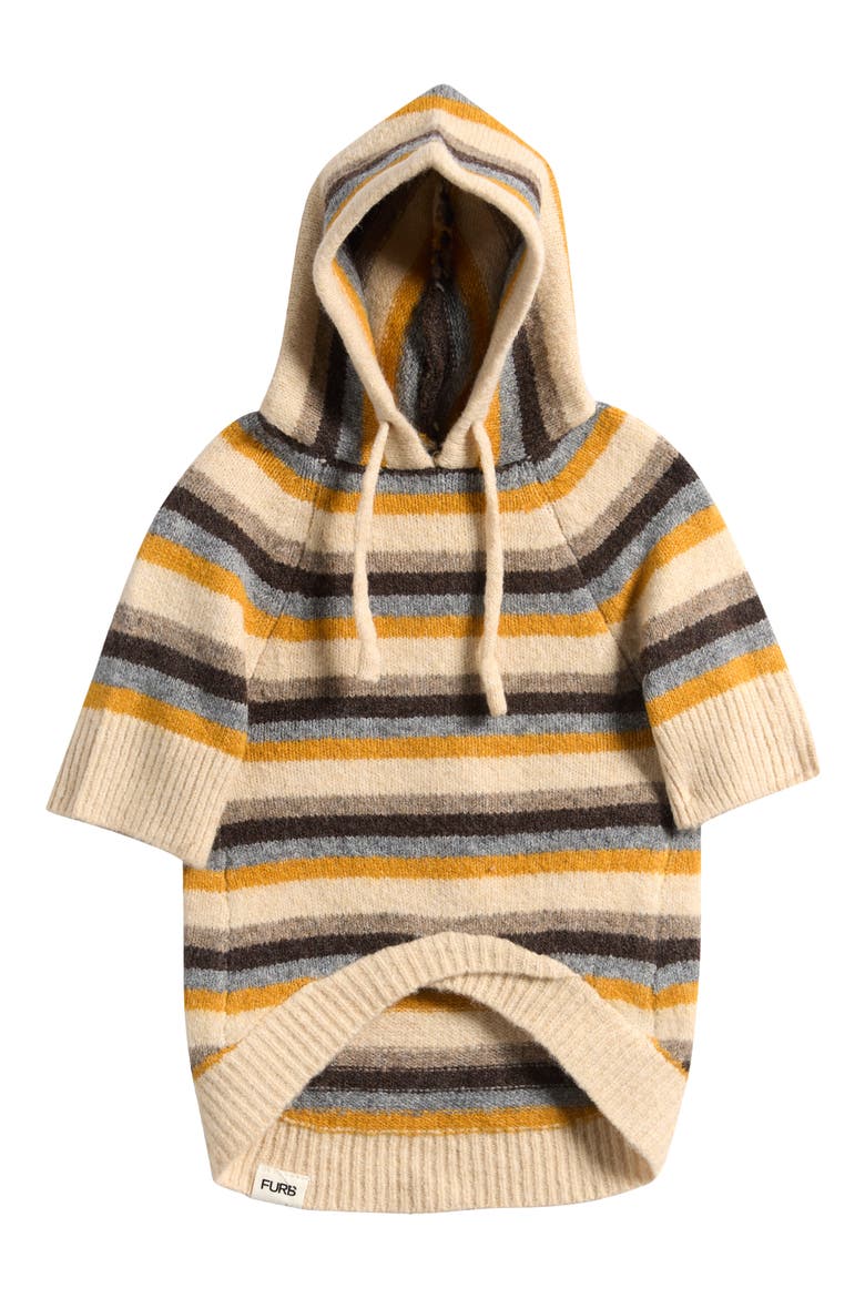 Venice Retro Striped Pet Hoodie, Main, color, IVORY STRIPE