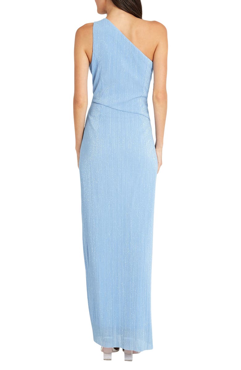 Maggy London Metallic One-Shoulder Gown, Alternate, color, 