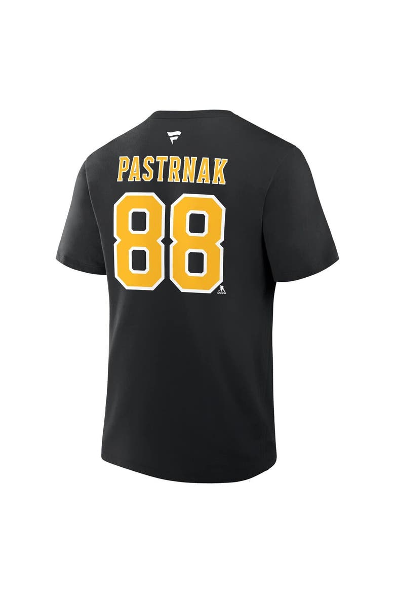 Men's Fanatics David Pastrnak Black Boston Bruins Authentic Stack Name & Number T-Shirt, Alternate, color, Black