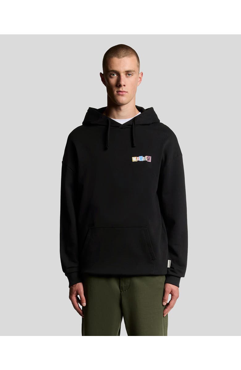 Lyle & Scott Bold Letters Long Sleeve Graphic Hoodie, Main, color, Jet Black