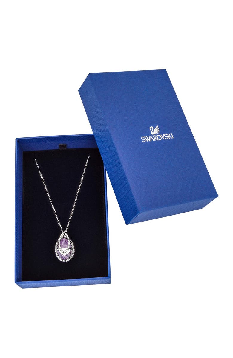 Swarovski Rhodium Plated Swarovski Crystal Dew Florette Pendant Necklace, Alternate, color,