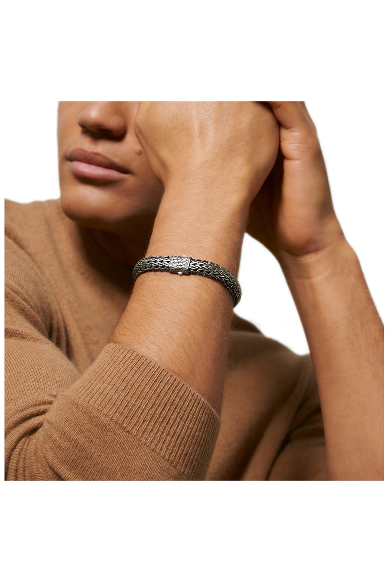 Icon Flat Bracelet, Dark Silver, 11mm, Alternate, color, SILVER