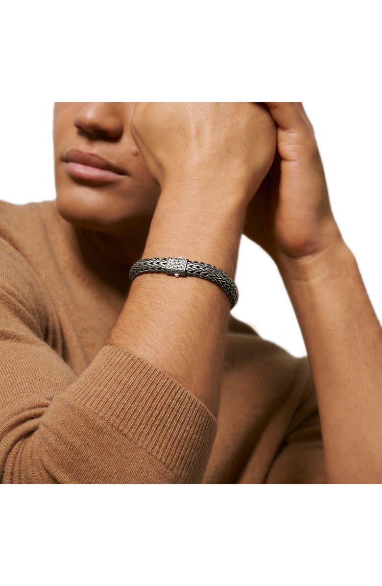 John Hardy Icon Flat Bracelet, Dark Silver, 11mm, Alternate, color, 