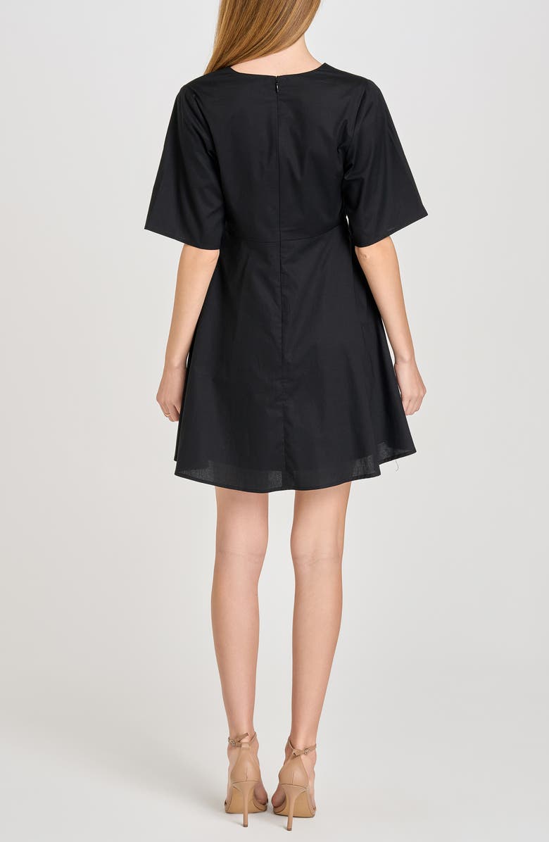 WAYF Zelma Short Sleeve Babydoll Minidress, Alternate, color, Black