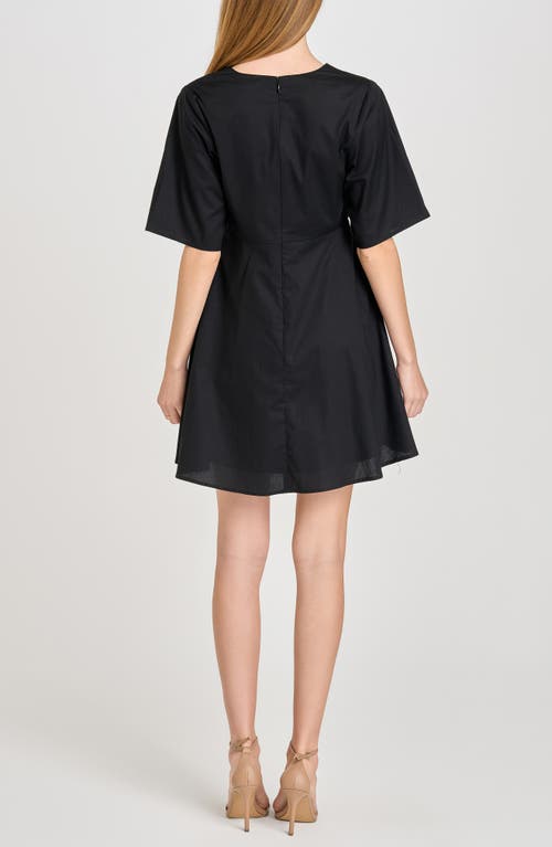Wayf Zelma Short Sleeve Babydoll Minidress In Black