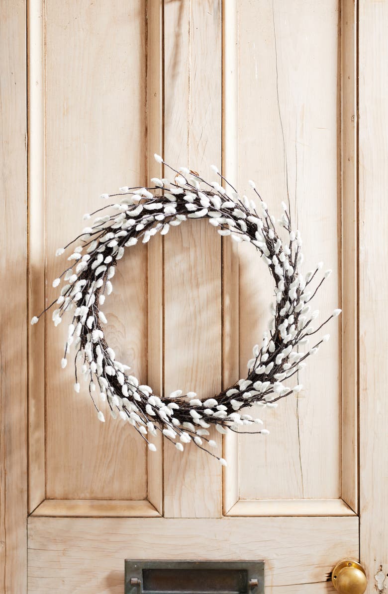 The White Company Pussy Willow Wreath, Main, color, 
