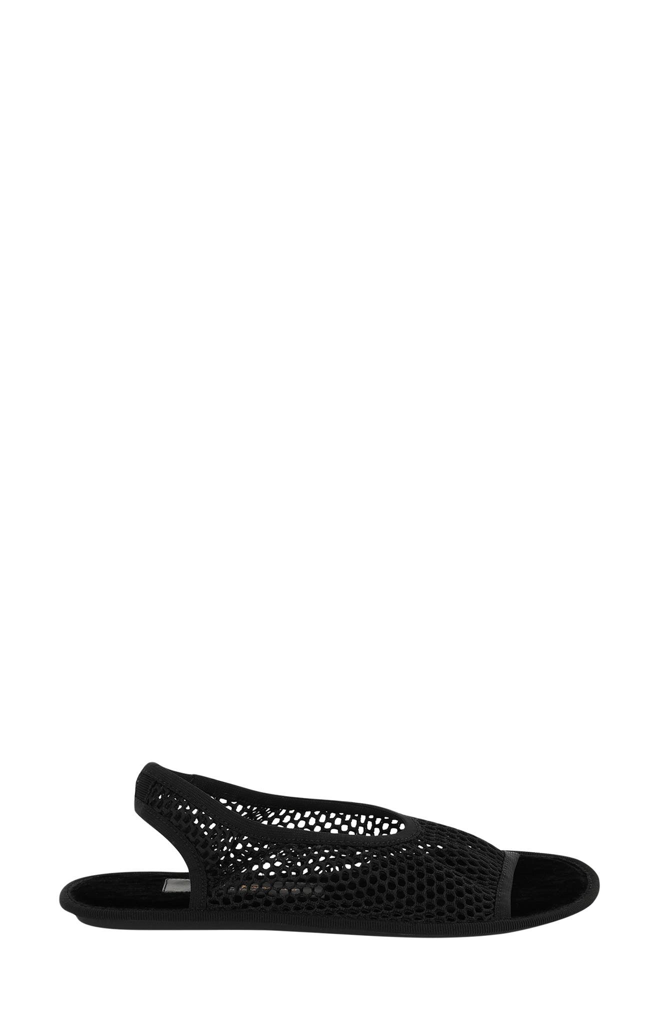 FERRAGAMO Woven Slingback Sandal, Alternate, color, Black