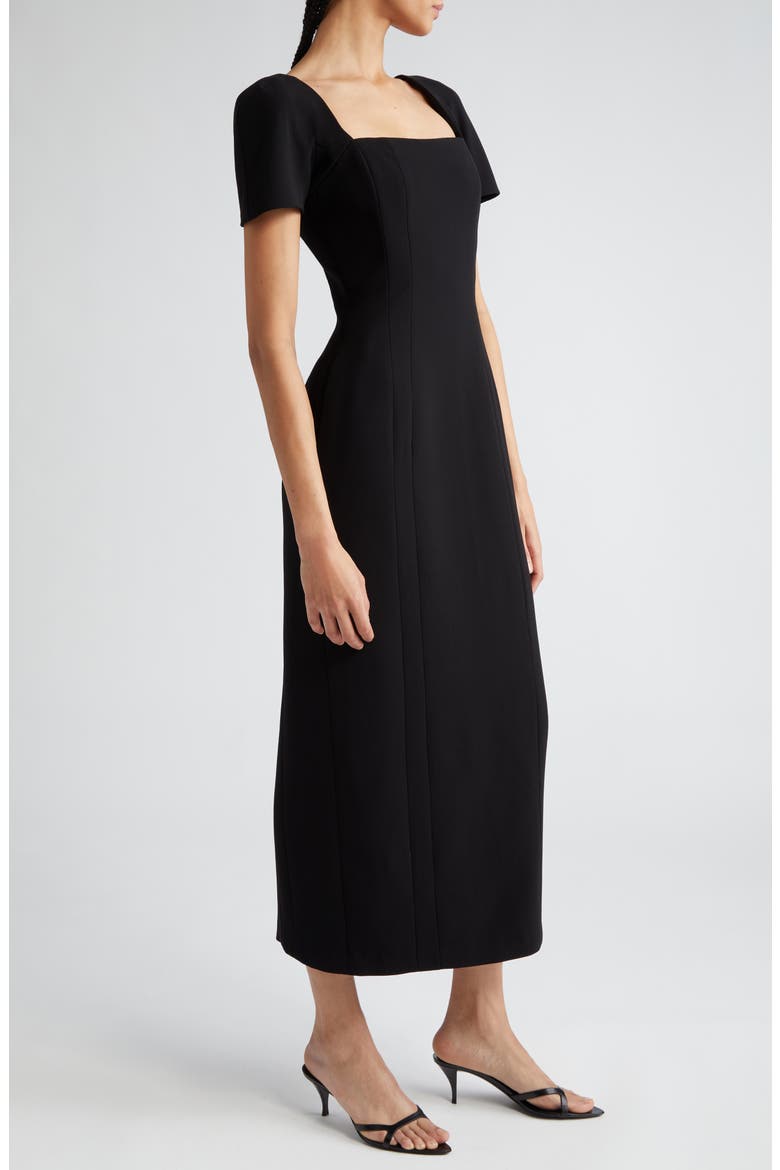 Elvie Short Sleeve Sheath Dress, Alternate, color, BLACK