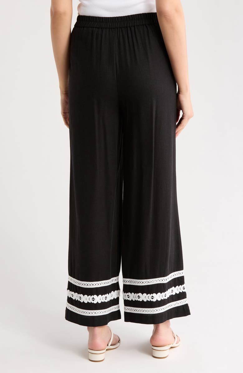 Embroidered Wide Leg Pants