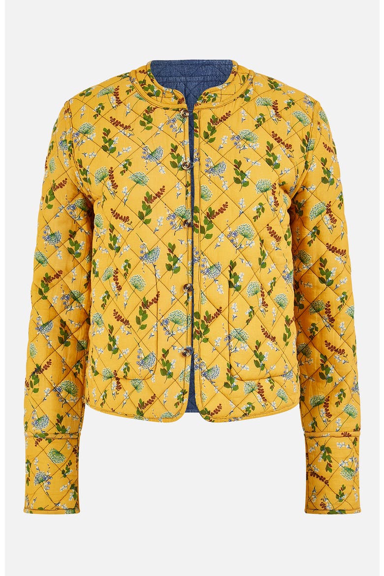 Long Sleeve Quilted Reversible Jacket, Alternate, color, Blue, Yellow
