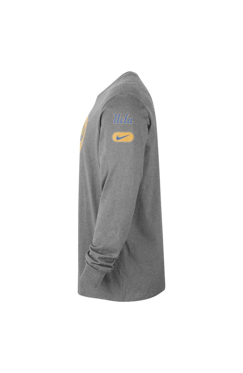 Nike Men's Nike Heather Gray UCLA Bruins Fast Break Long Sleeve T-Shirt, Alternate, color,