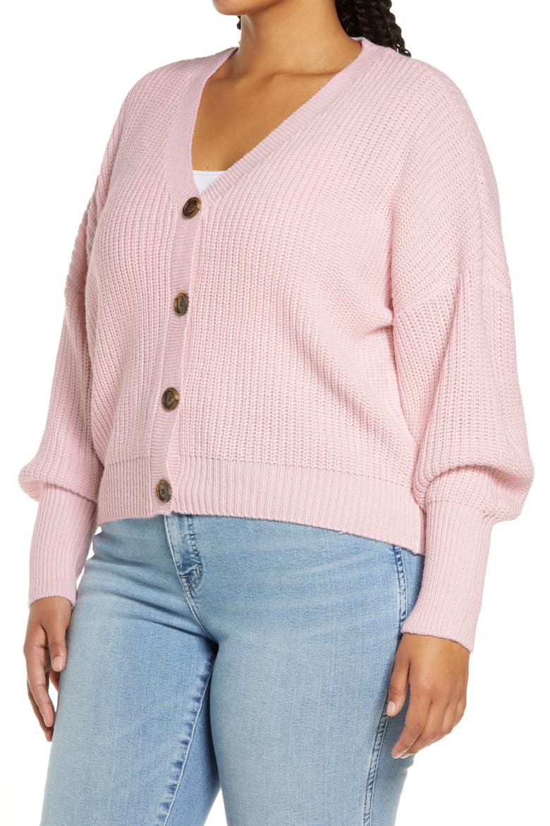 Lea V-Neck Cardigan, Alternate, color, PARFAIT PINK