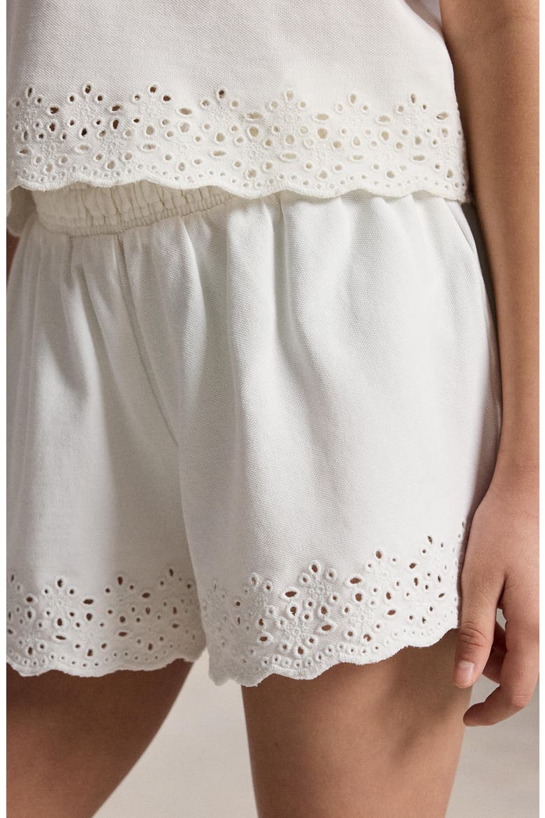 Kids' Eyelet Detail Polo Shirt & Shorts Set, Alternate, color, WHITE