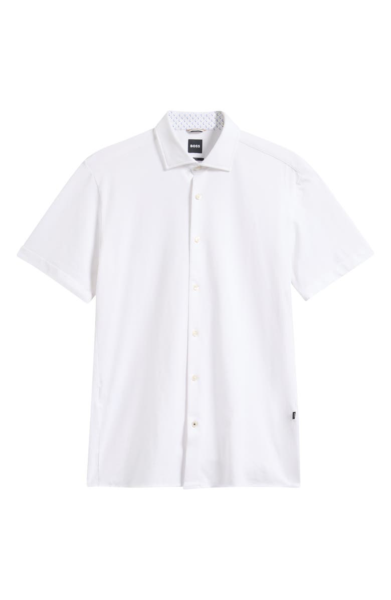 BOSS Roan Stretch Cotton Button-Up Shirt, Alternate, color, White