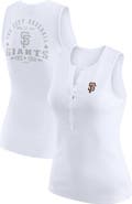 WEAR by Erin Andrews Women's WEAR by Erin Andrews White San Francisco Giants Rib-Knit Henley Tank Top