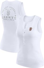 WEAR by Erin Andrews Women's WEAR by Erin Andrews White San Francisco Giants Rib-Knit Henley Tank Top