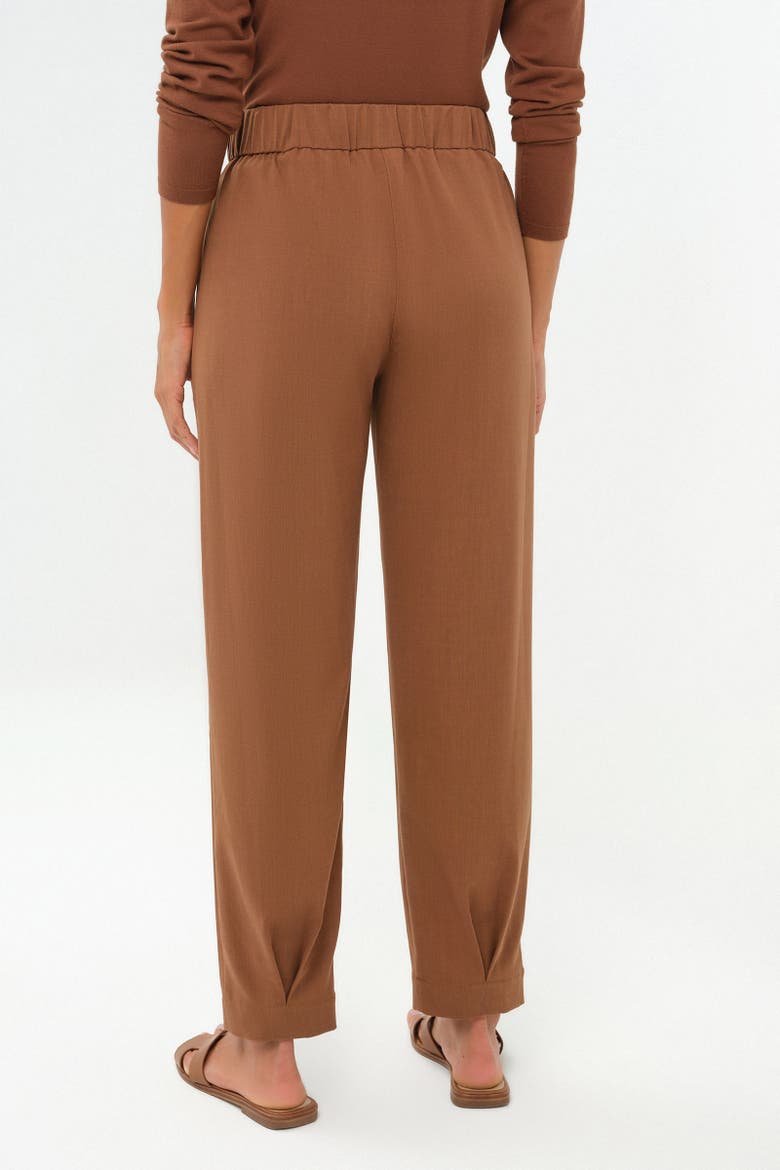 Noria Fluid Woven Pant with Fly-Front & Drawcord, Alternate, color, Brunette