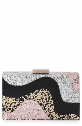 Olga Berg Paris Wavy Acrylic Frame Clutch