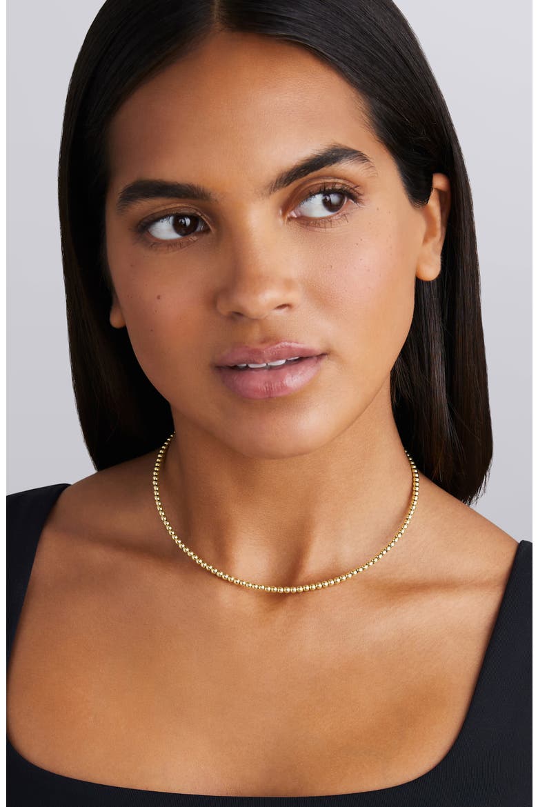 Caviar Gold 18K Collar Necklace, Alternate, color, GOLD