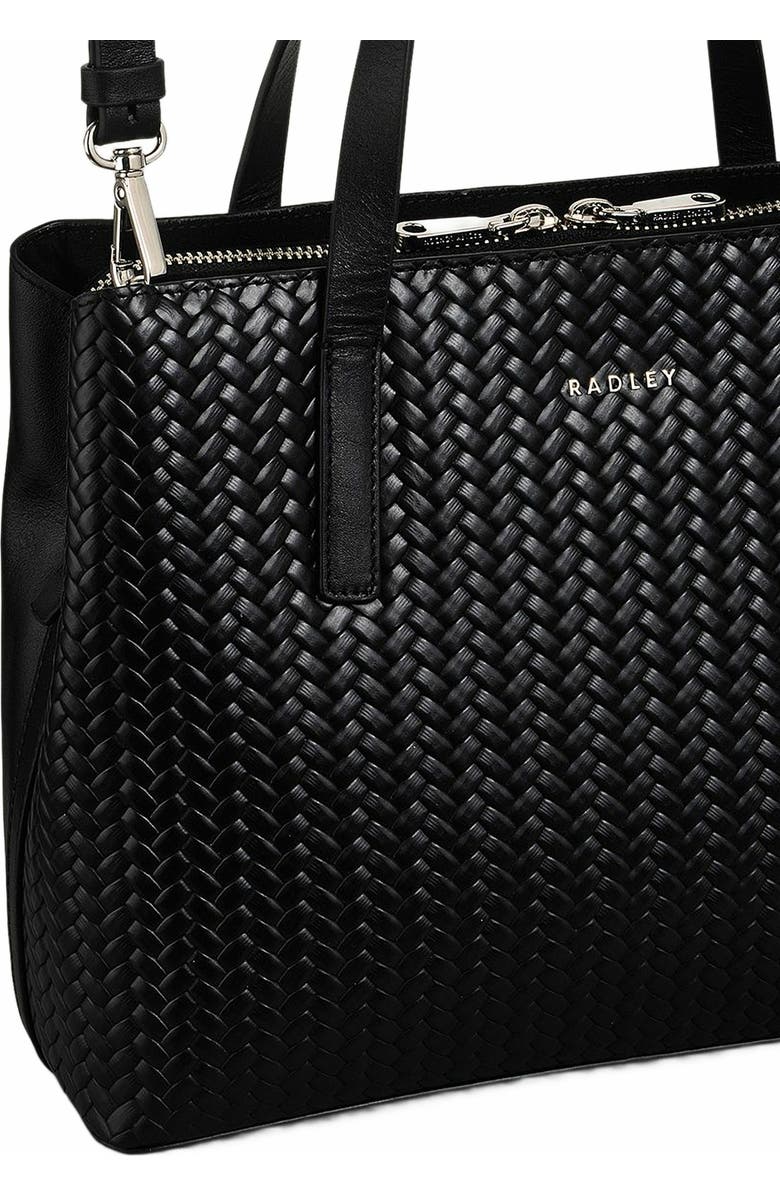 Radley Dukes Place - Weave Medium Ziptop Satchel Bag, Alternate, color, Black