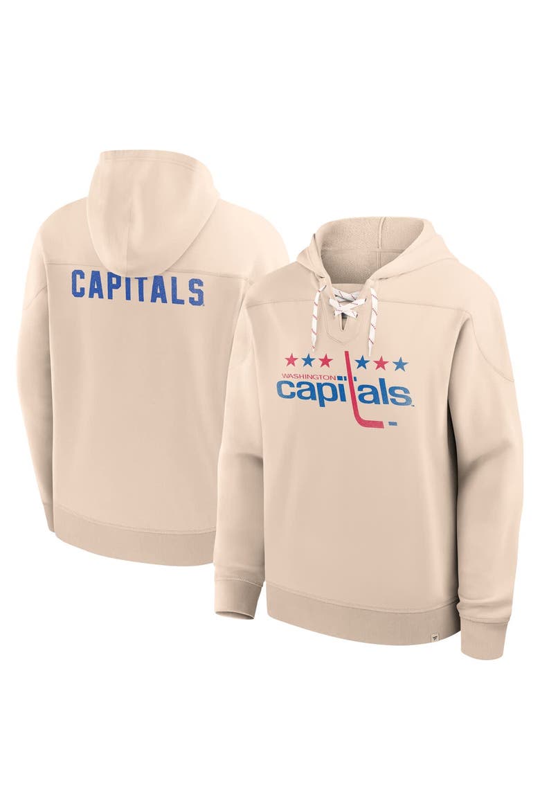 Men's Fanatics Cream Washington Capitals Vintage Hoodie, Main, color, Cream