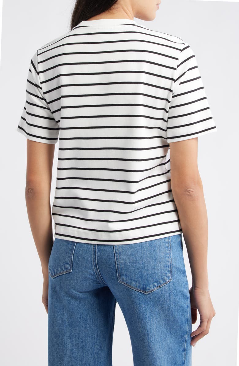 Mavi Jeans Stripe Cotton Crewneck T-Shirt, Alternate, color, Black White Stripe