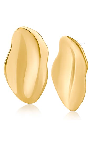 Jardin Liquid Metal Wave Earrings In Gold