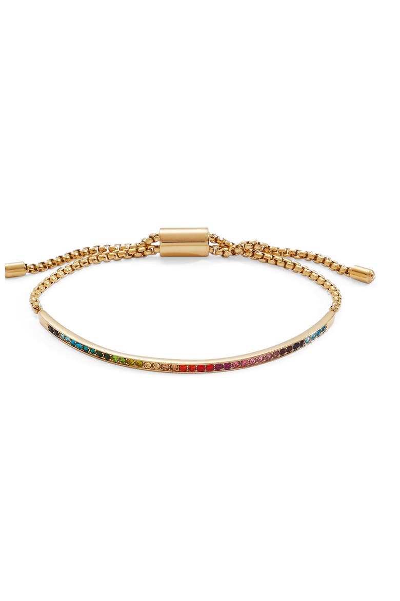 Rainbow Ombre Pave Bolo Bracelet, Main, color, Rainbow Ombre