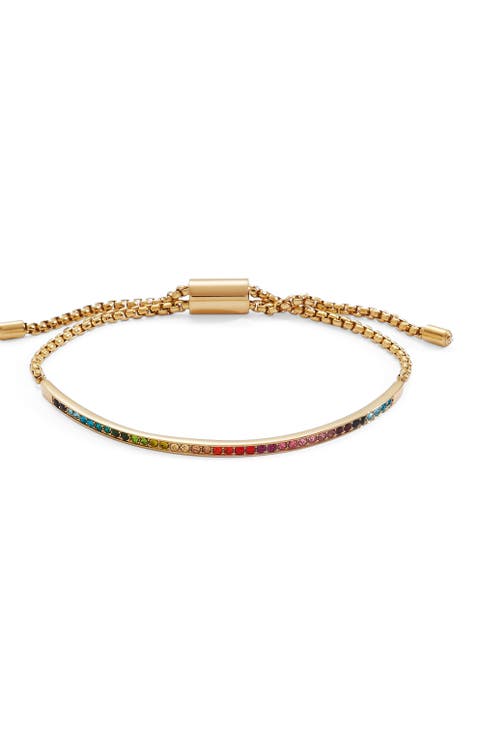 Rainbow Ombre Pave Bolo Bracelet