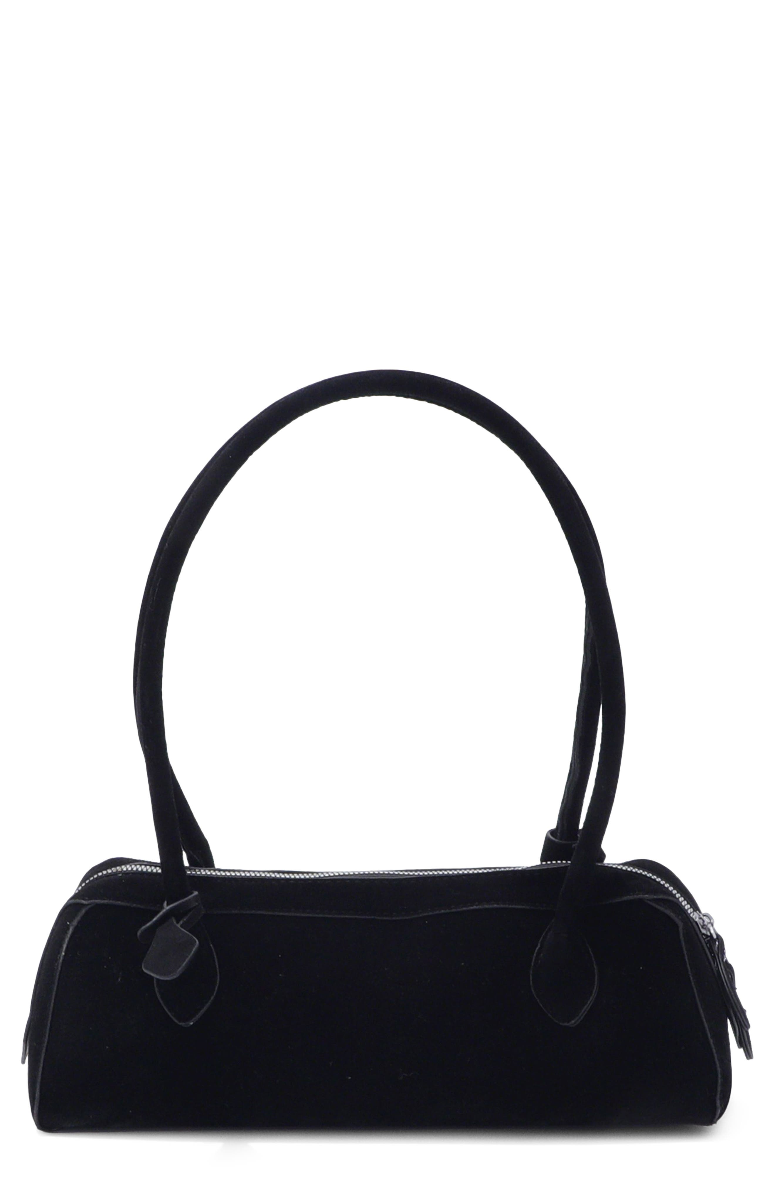 Faux Leather Bowling Shoulder Bag