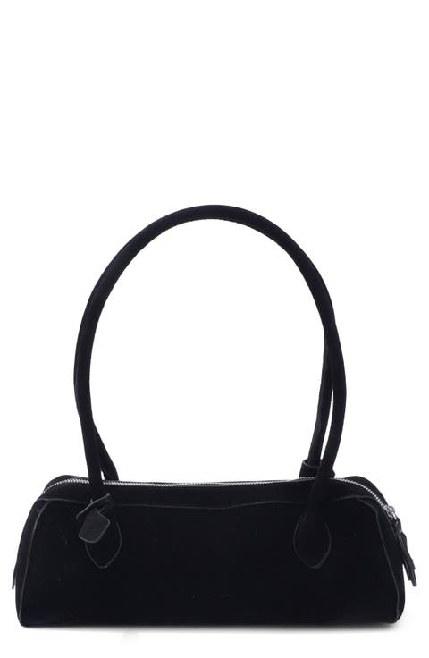 Faux Leather Bowling Shoulder Bag