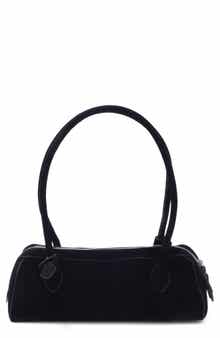Faux Leather Bowling Shoulder Bag