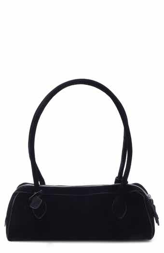 Faux Leather Bowling Shoulder Bag
