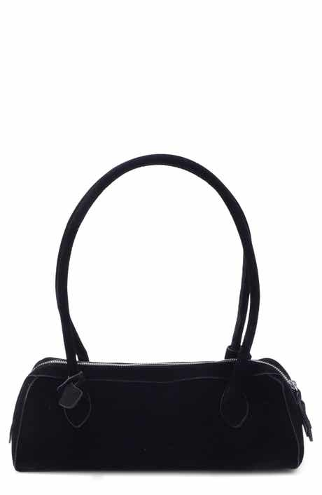 Faux Leather Bowling Shoulder Bag