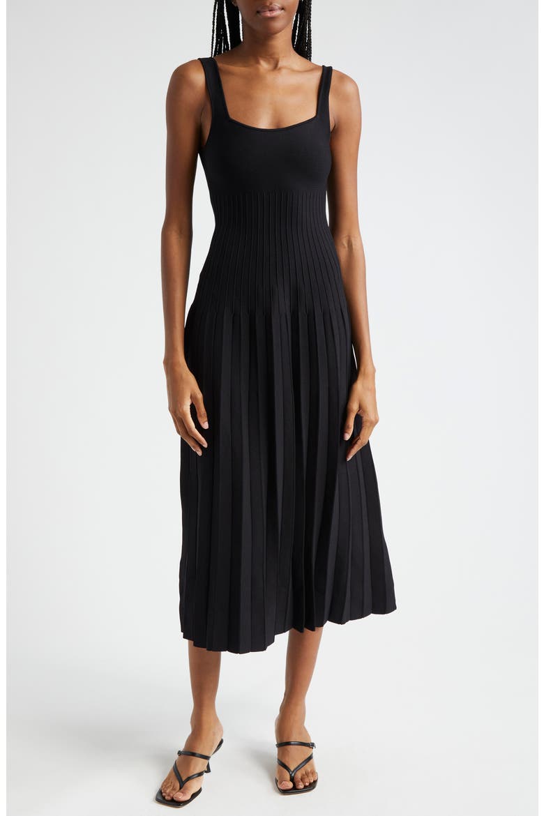 reformation ellison knit dress STAUD Pleated (Women) Denim midi dress
